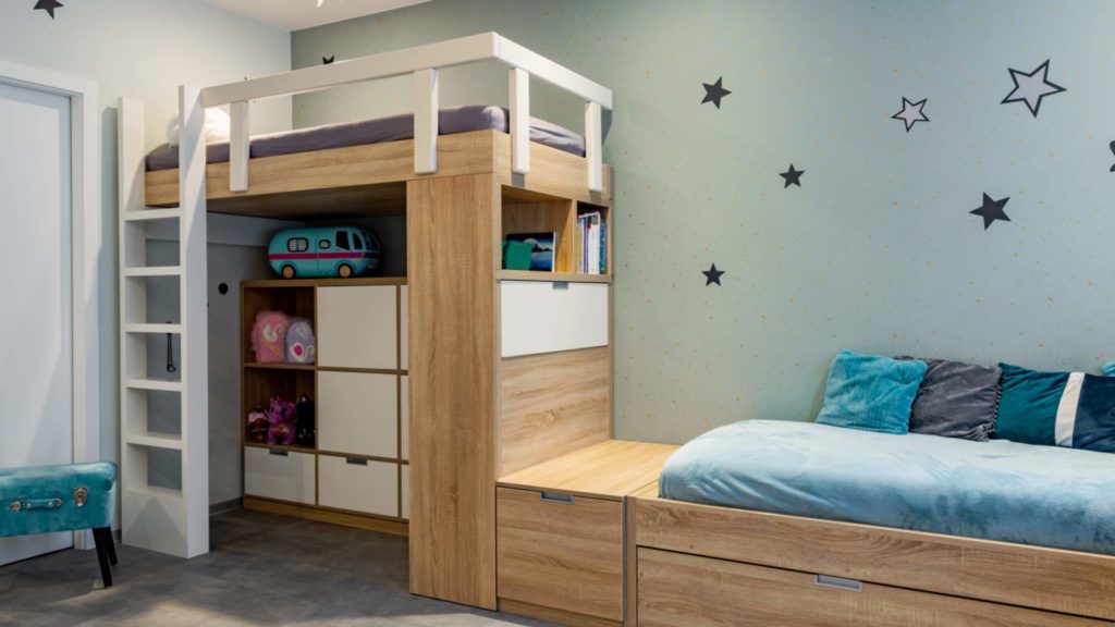 Detská izba pre dve deti, ktorá má štýl